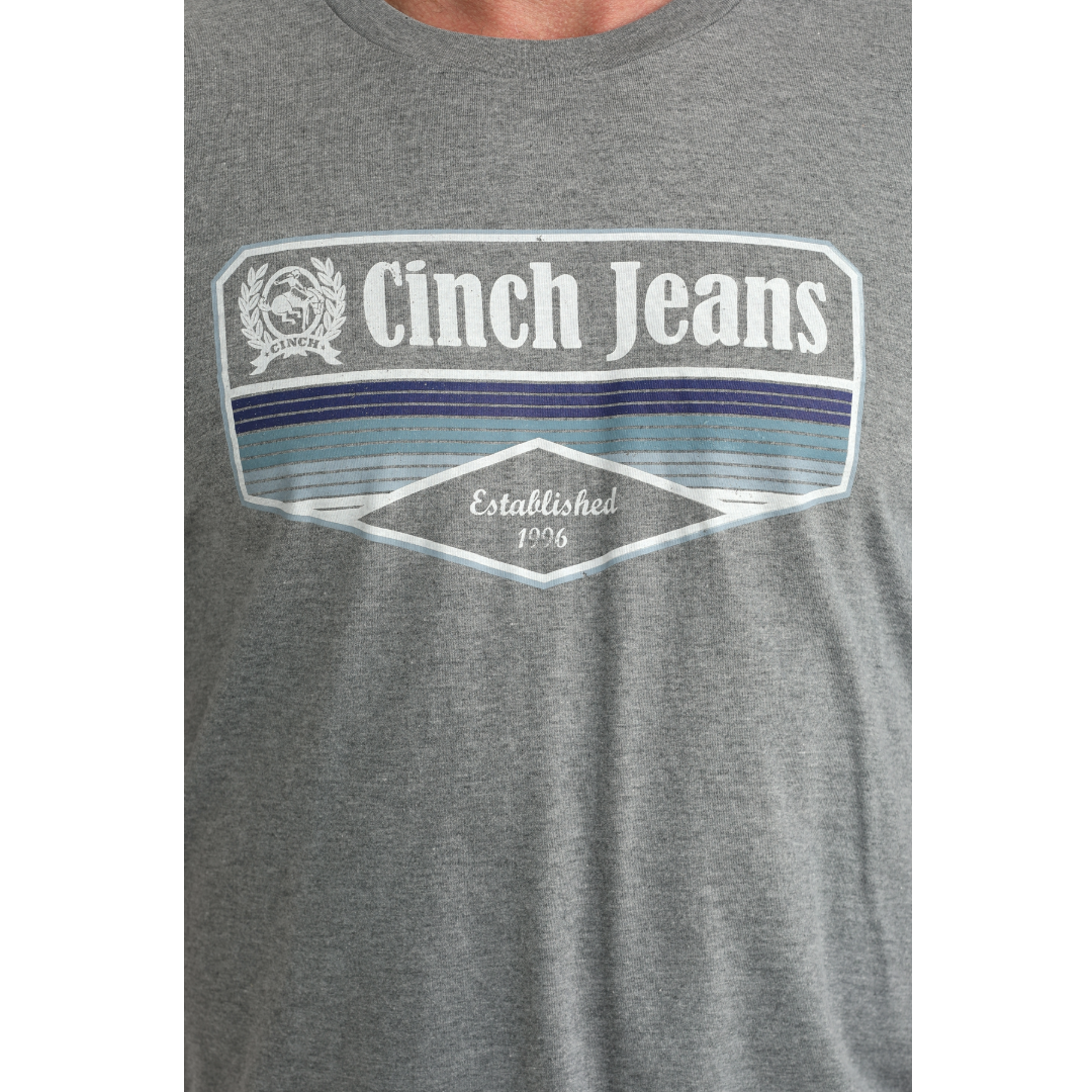 Cinch Men's Grey Heather Printed Logo T-Shirt MTT1690700