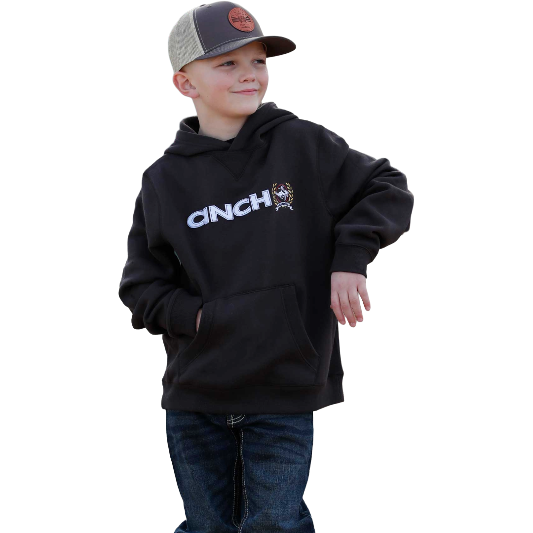 Cinch Youth Boy's Brown Logo Graphic Pullover Hoodie MWK7992001