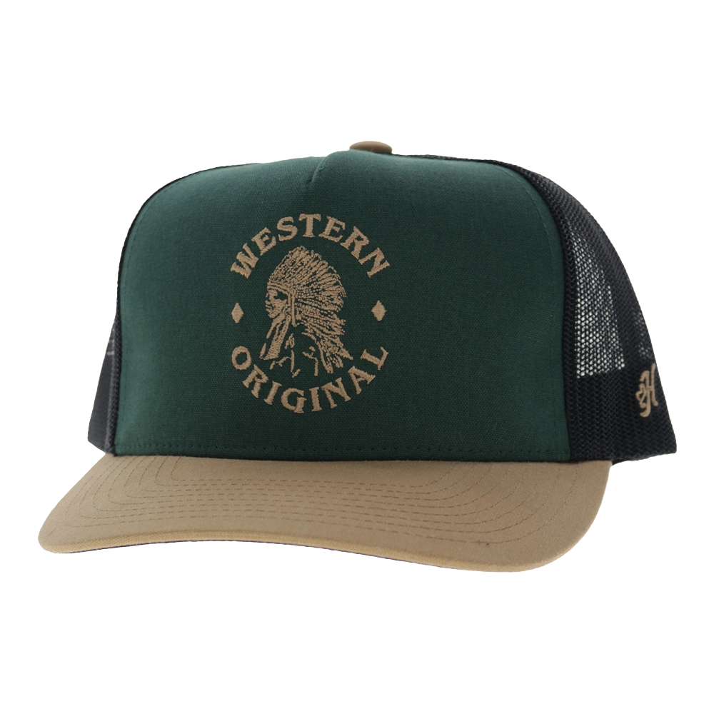 Hooey Quanah Green & Black 5-Panel Trucker Cap 2626T-GRBK