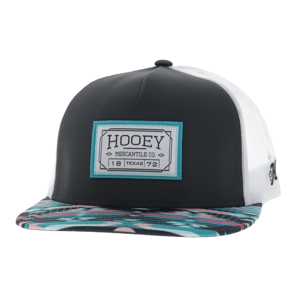 Hooey Doc Charcoal & White Aztec 5-Panel Trucker Cap 2602T-CHWH