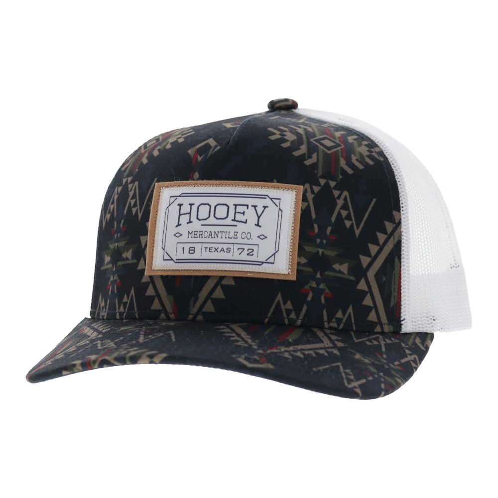 Hooey Doc Navy & White Aztec Print Trucker Cap 2602T-NVWH