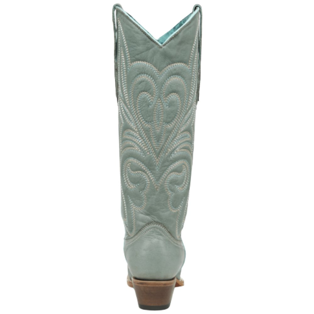 Corral Ladies Aqua Curved Embroidery Pattern Tall Top Western Boot Z5594