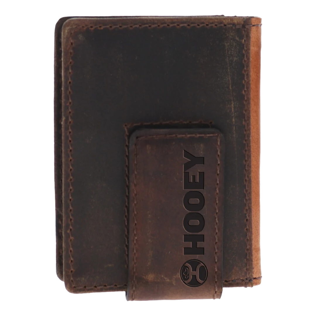 Hooey Gambler Tan Playing Card Embossed Bifold Money Clip Wallet HMC038-BRBK