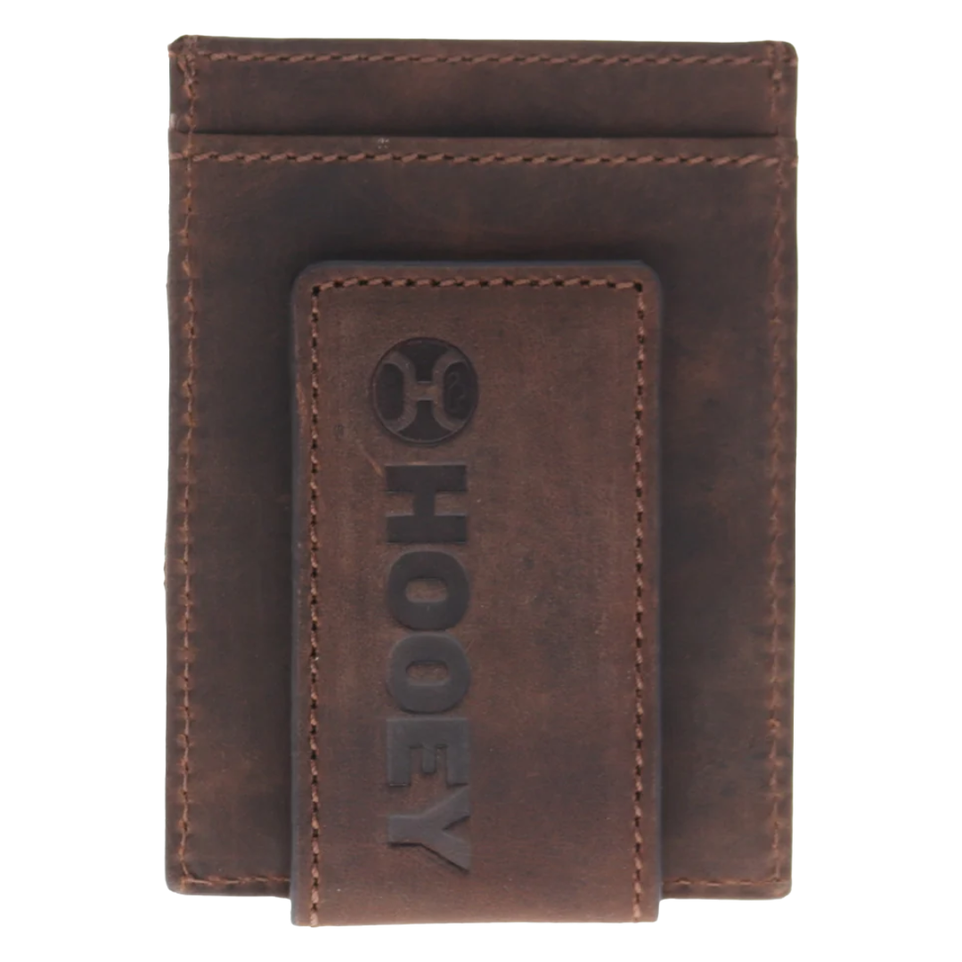 Hooey Wyatt Smooth Brown Leather With Stitching Money Clip HMC040-BR