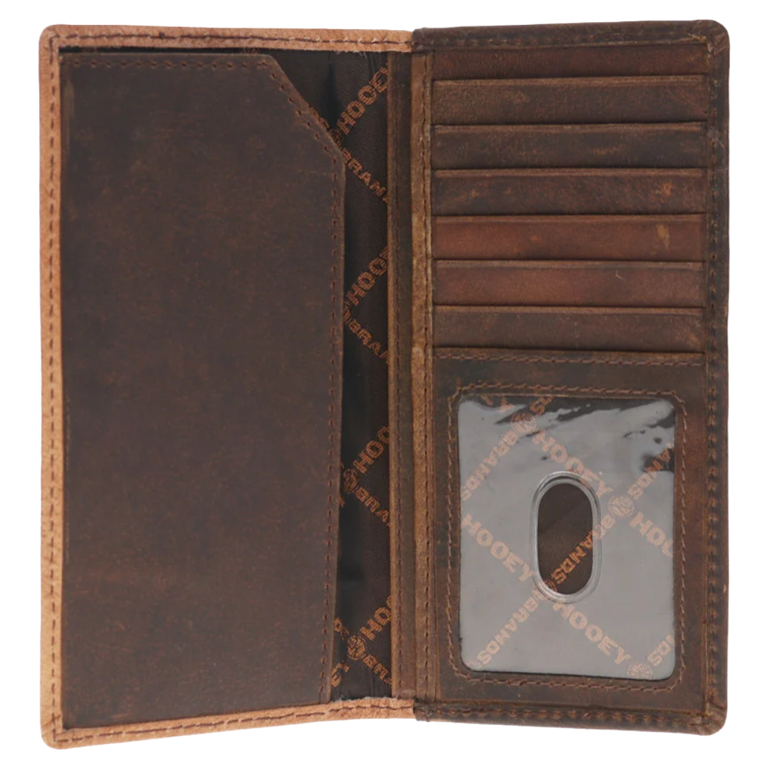 Hooey Tuff All Over Hand-Tooled Tan Leather Floral Rodeo Wallet HW039-TNBR