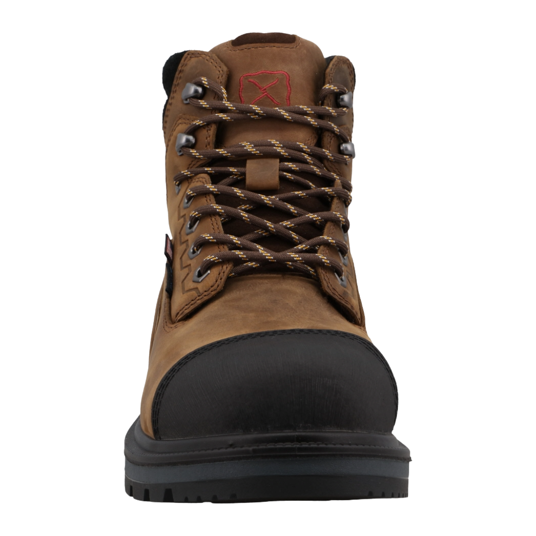 Twisted X Men's Brown & Black Leather Nano Toe 6" Work Boot MDANW01