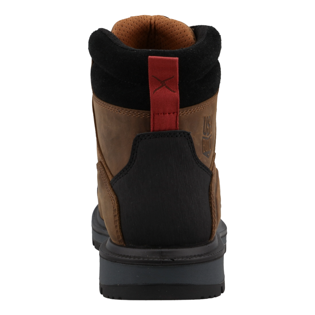 Twisted X Men's Brown & Black Leather Nano Toe 6" Work Boot MDANW01