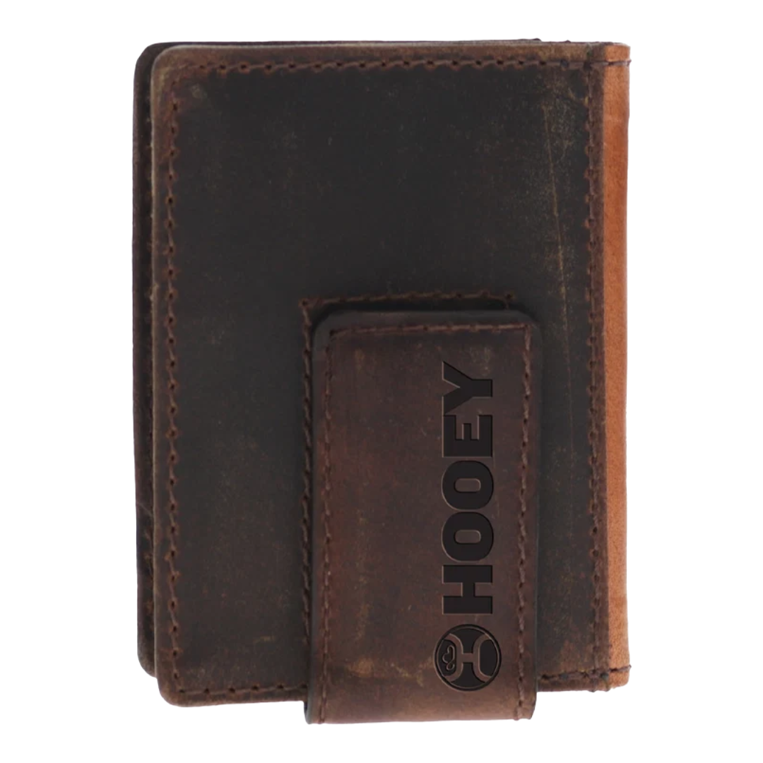 Hooey Tuff All Over Hand-Tooled Tan Leather Floral Trifold Wallet HTF039-TNBR