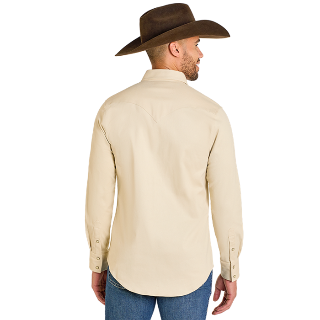 Rock & Roll Men's Solid Beige Woven Snap Button Shirt BMN2S07875-29