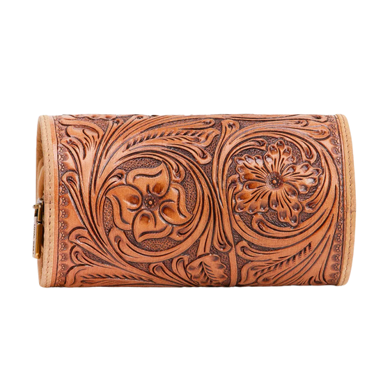 Loyal West Ladies Canyon Embossed Brown Leather Jewelry Case LW-SS25-092-JO