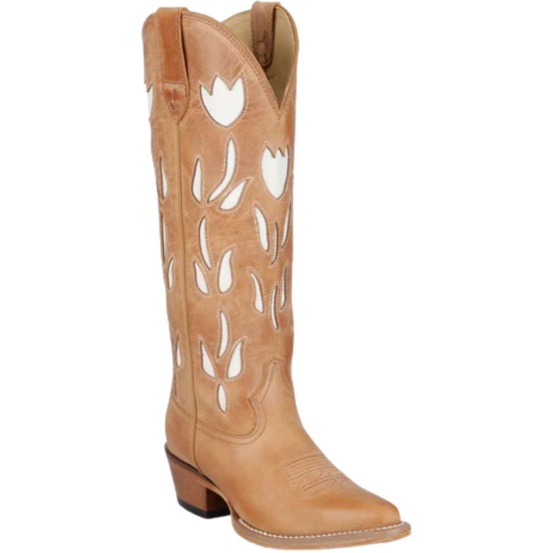 Justin Ladies May Antique Cowhide Tan Tall Western Boots VN4456
