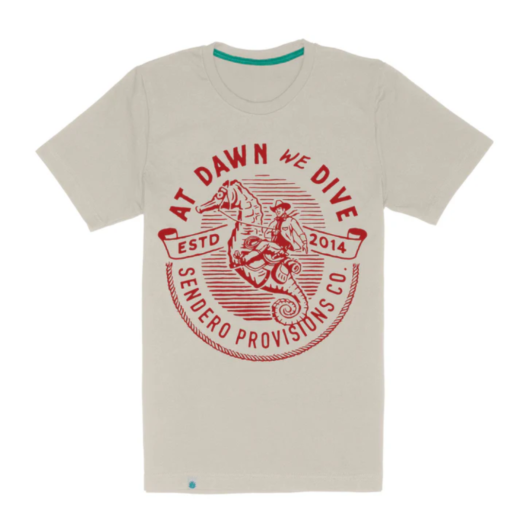 Sendero Provisions Co We Dive Graphic Cream & Red T-Shirt SPCS125S13