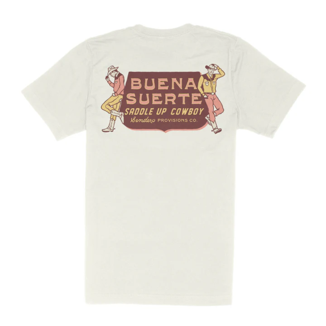 Sendero Provisions Co Buena Suerte Vintage White T-Shirt SPCS125S14