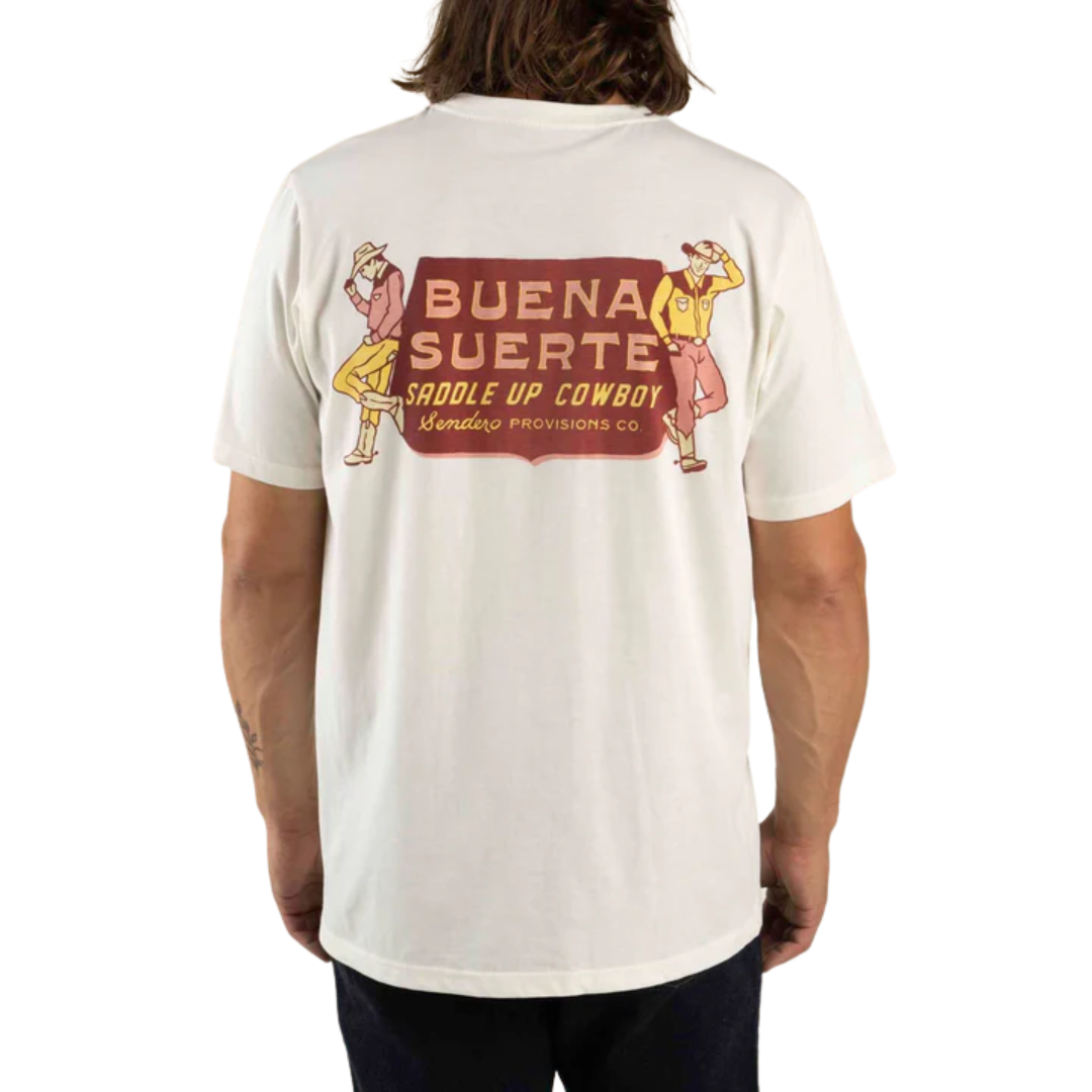 Sendero Provisions Co Buena Suerte Vintage White T-Shirt SPCS125S14