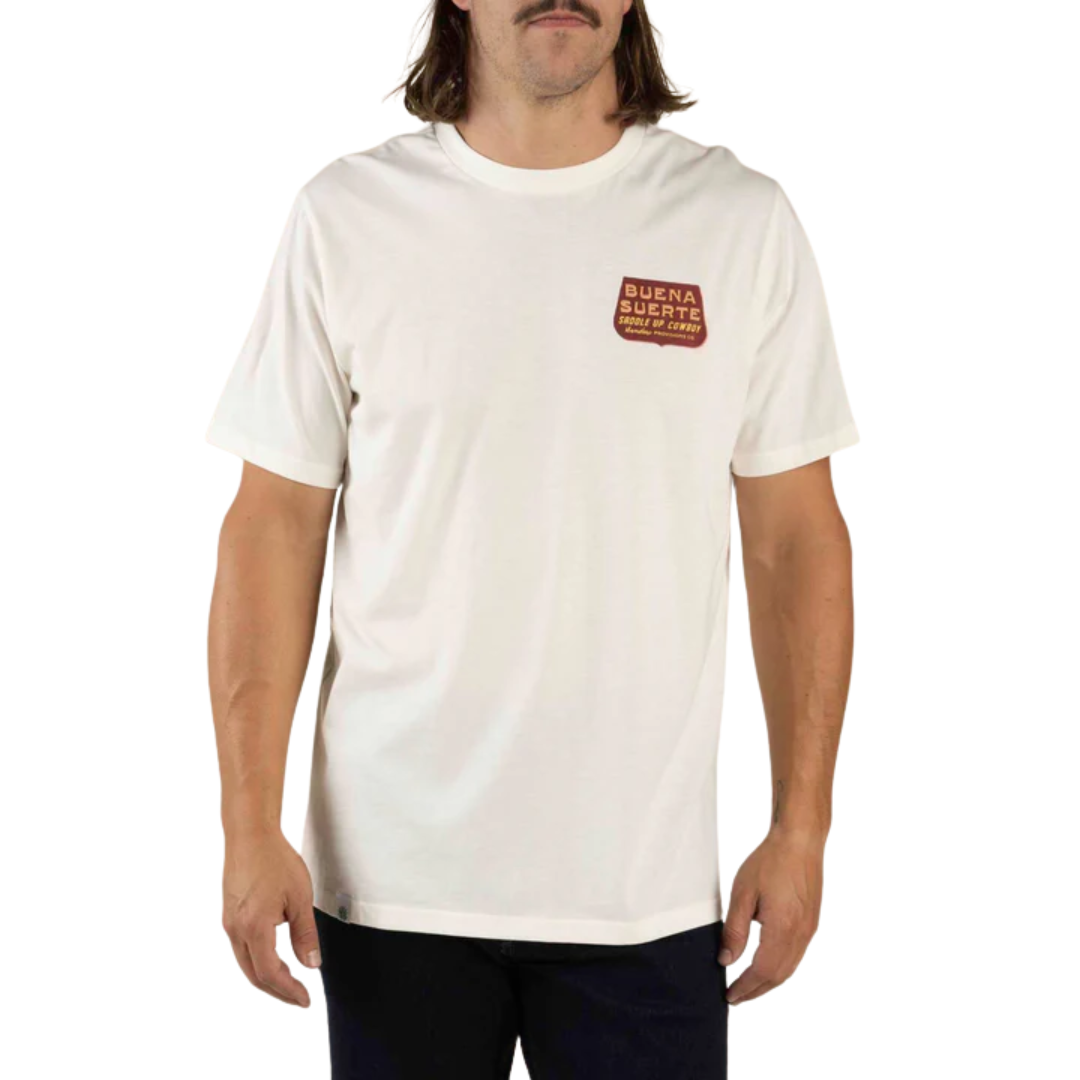 Sendero Provisions Co Buena Suerte Vintage White T-Shirt SPCS125S14