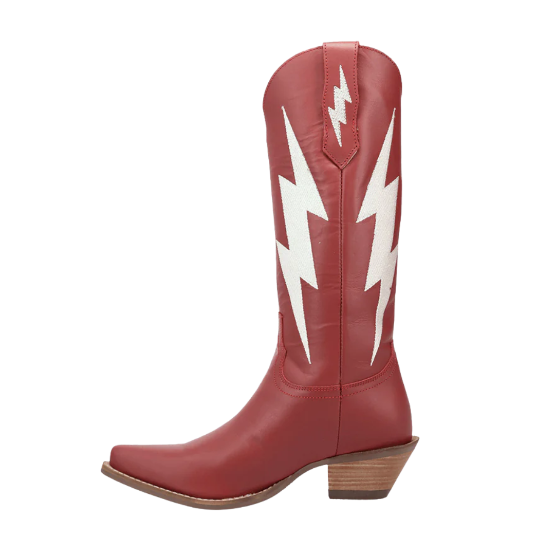 Dingo Ladies Thunderbolt Mahogany Red Leather Western Boot DI2384