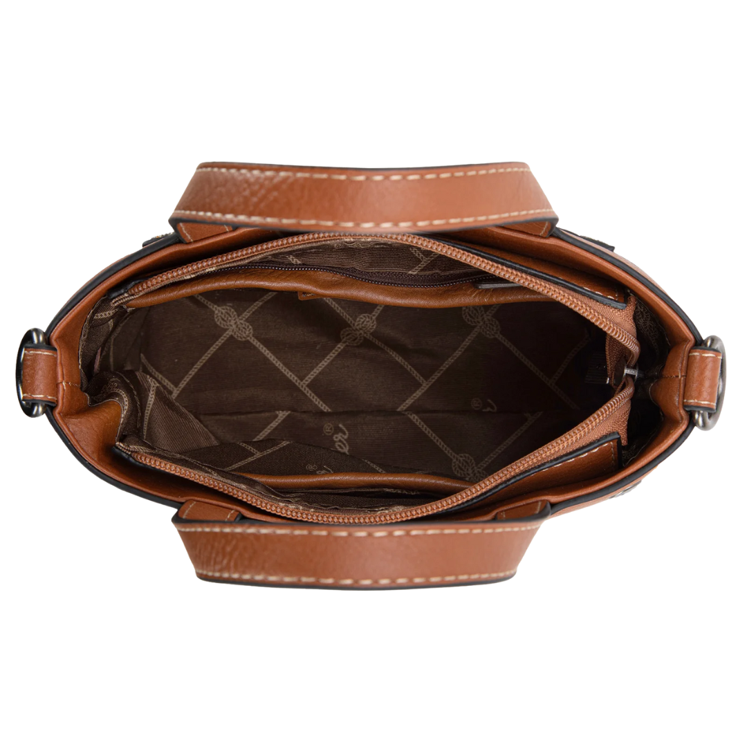 Wrangler Tan Canvas Mini Top Handle Crossbody Tote WG142-2005TN