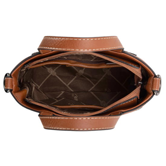 Wrangler Tan Canvas Mini Top Handle Crossbody Tote WG142-2005TN