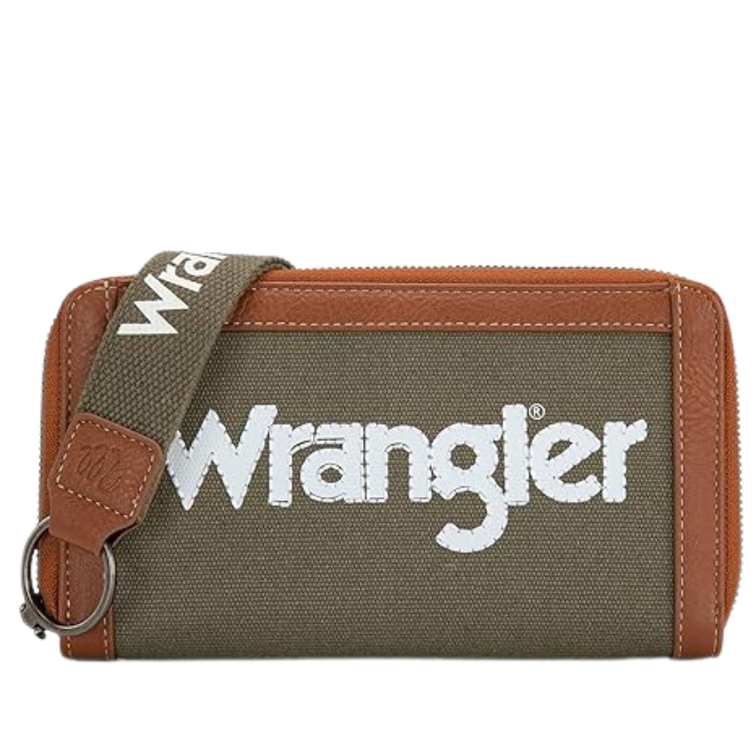 Wrangler Army Green Logo Wristlet Wallet WG142-W006ARMY