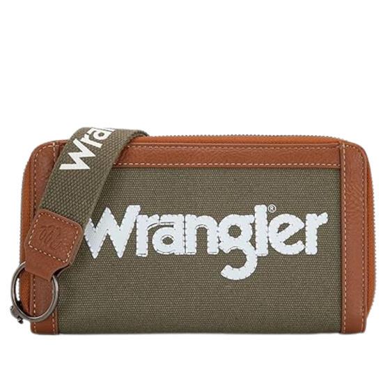 Wrangler Army Green Logo Wristlet Wallet WG142-W006ARMY