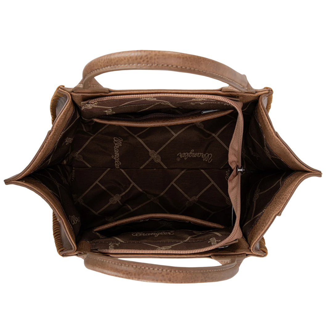 Wrangler Khaki Embroidered Concealed Carry Crossbody Tote WG145G-8300KH