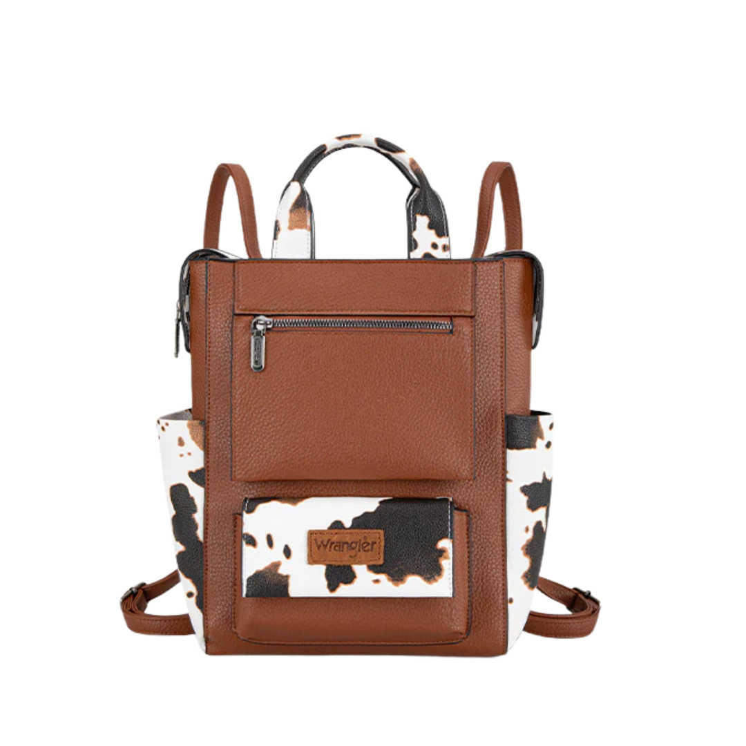 Wrangler Brown Cow Print Convertible Backpack WG161-91123BR-BR