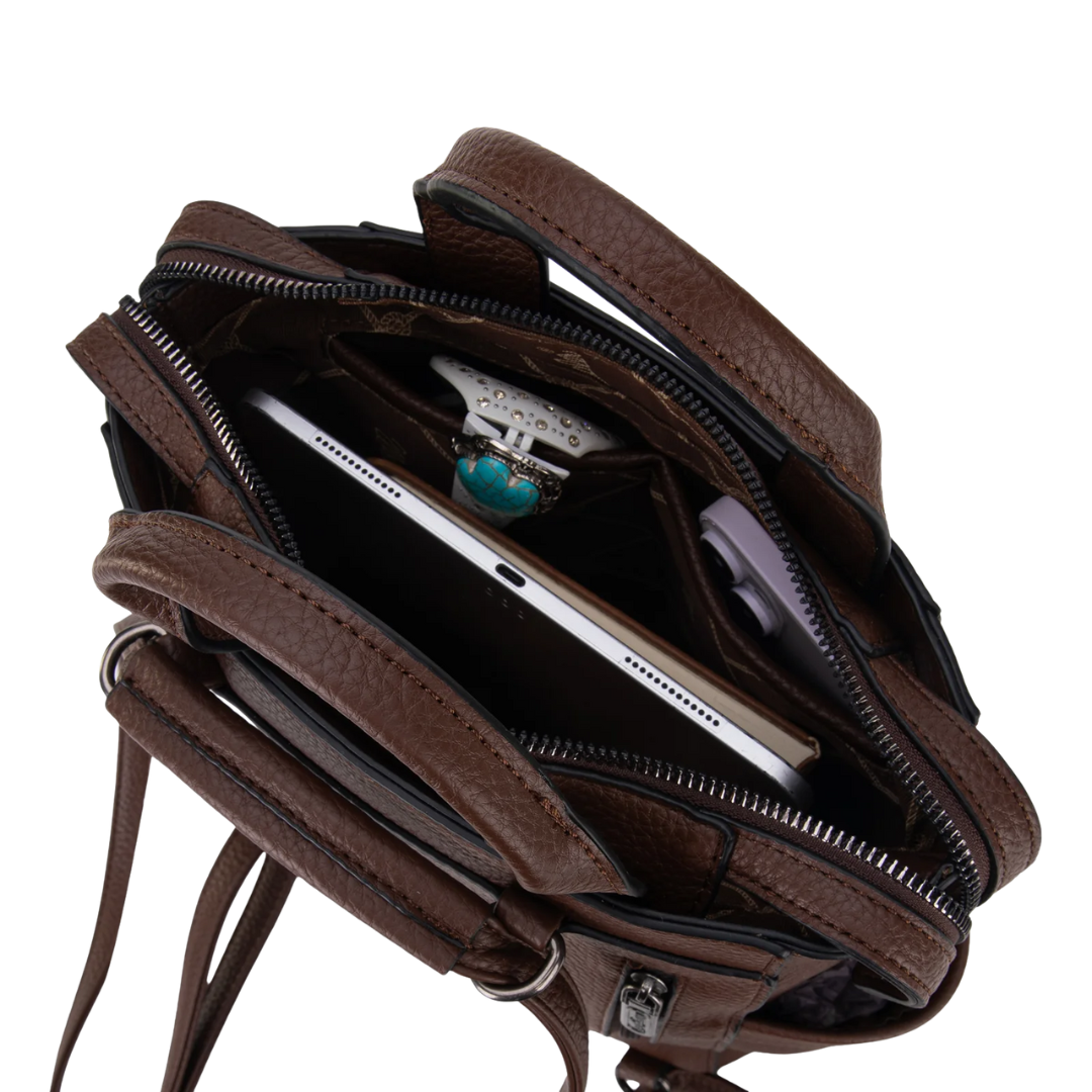 Wrangler Coffee Tote Shoulder Bag Convertible Backpack WG161-9112CF