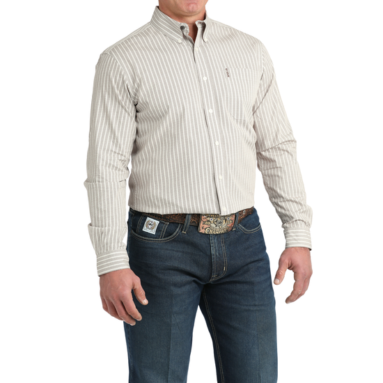 Cinch Men's Long Sleeve Button Down Cream Shirt MTW1347148