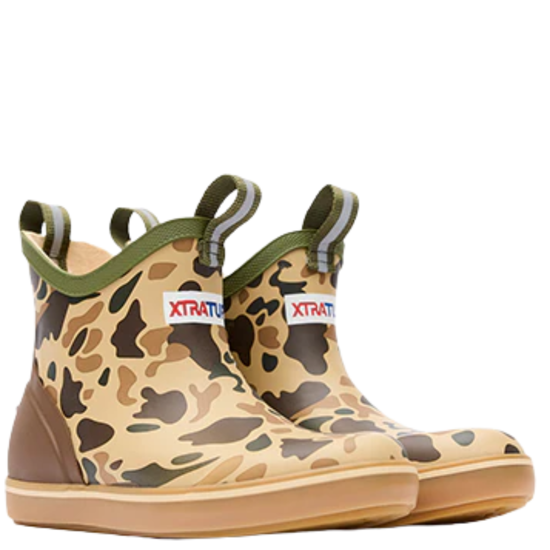 XTRATUF Little Boy's Duck Camo Ankle Deck Boots XKABDCMC