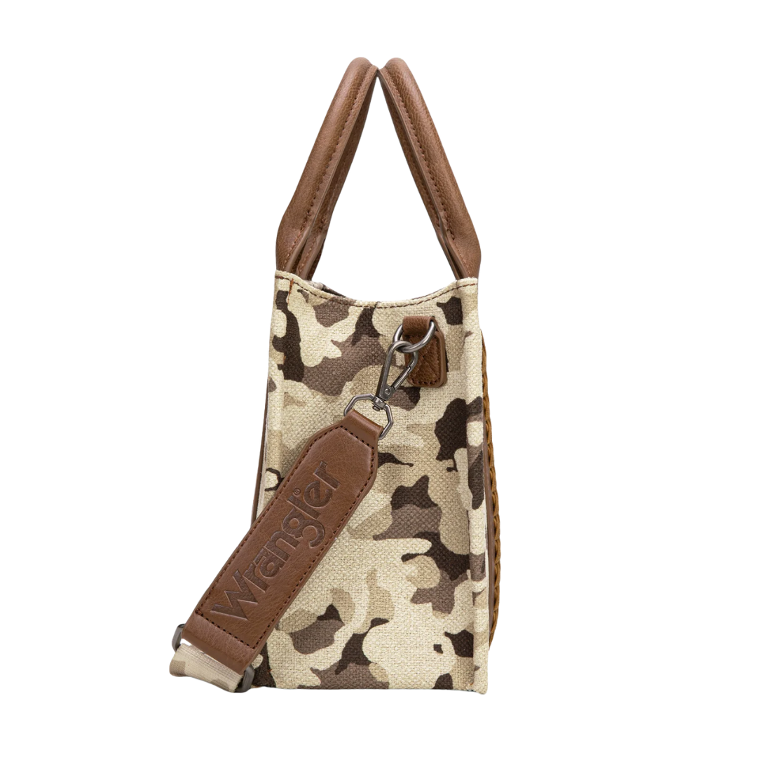 Wrangler Brown Camo Print Crossbody Tote Bag WG286-8120SBR