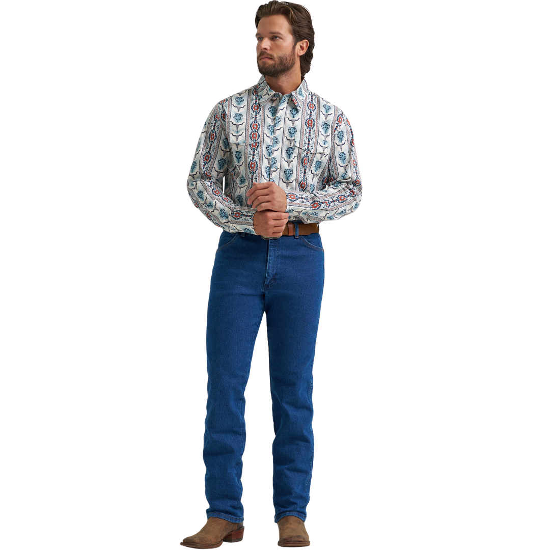 Wrangler Men's Checotah Dress Western Grey Multi Snap Shirt 112374908