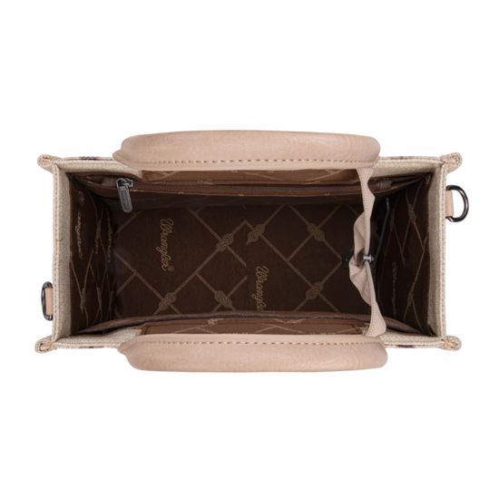 Wrangler Tan Dual Sided Aztec Print Crossbody Tote WG226-8120STN