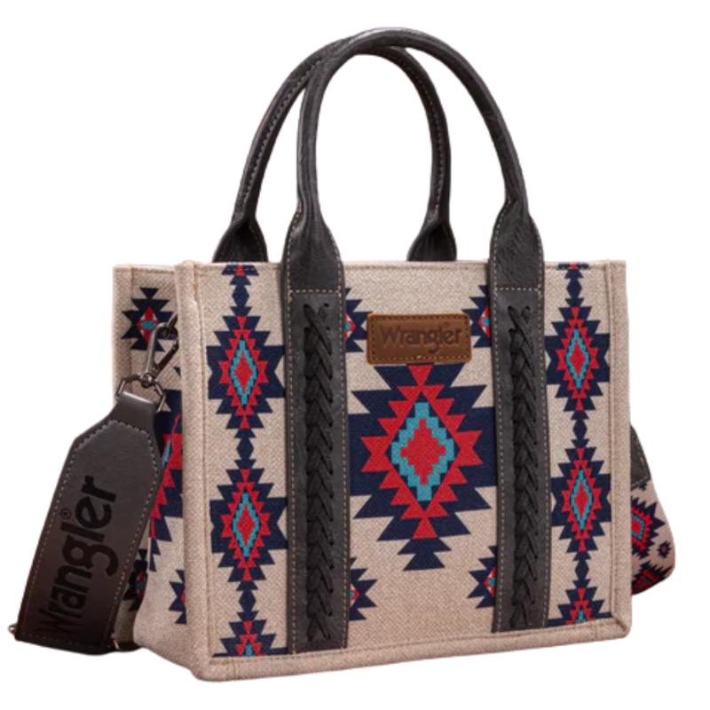 Wrangler Black Dual Sided Aztec Print Crossbody Tote WG226-8120SBK