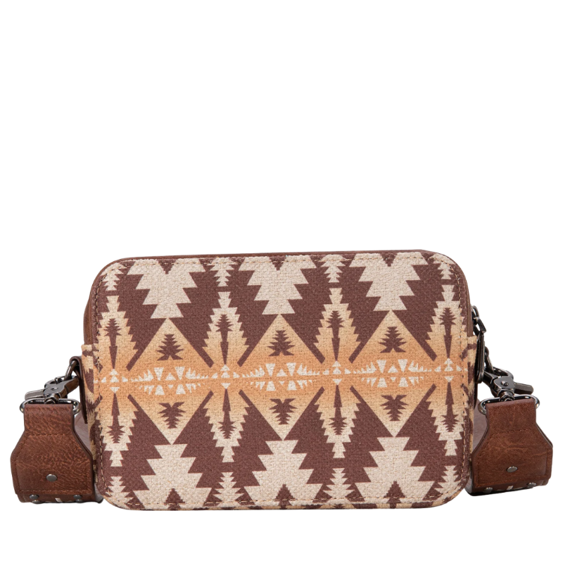 Wrangler Light Coffee Brown Aztec Printed Crossbody Purse WG2207-3003LCF