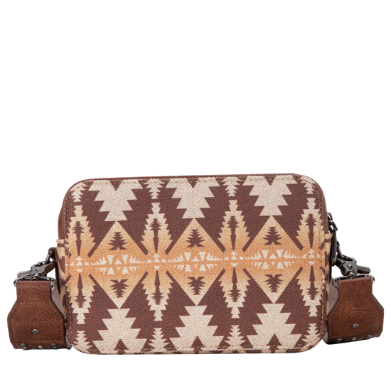 Wrangler Light Coffee Brown Aztec Printed Crossbody Purse WG2207-3003LCF