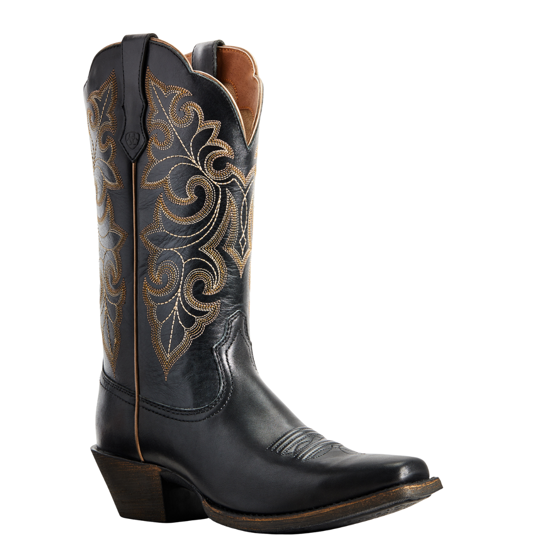 Ariat Ladies Limousine Black Round Up Square Toe Western Boot 10029756