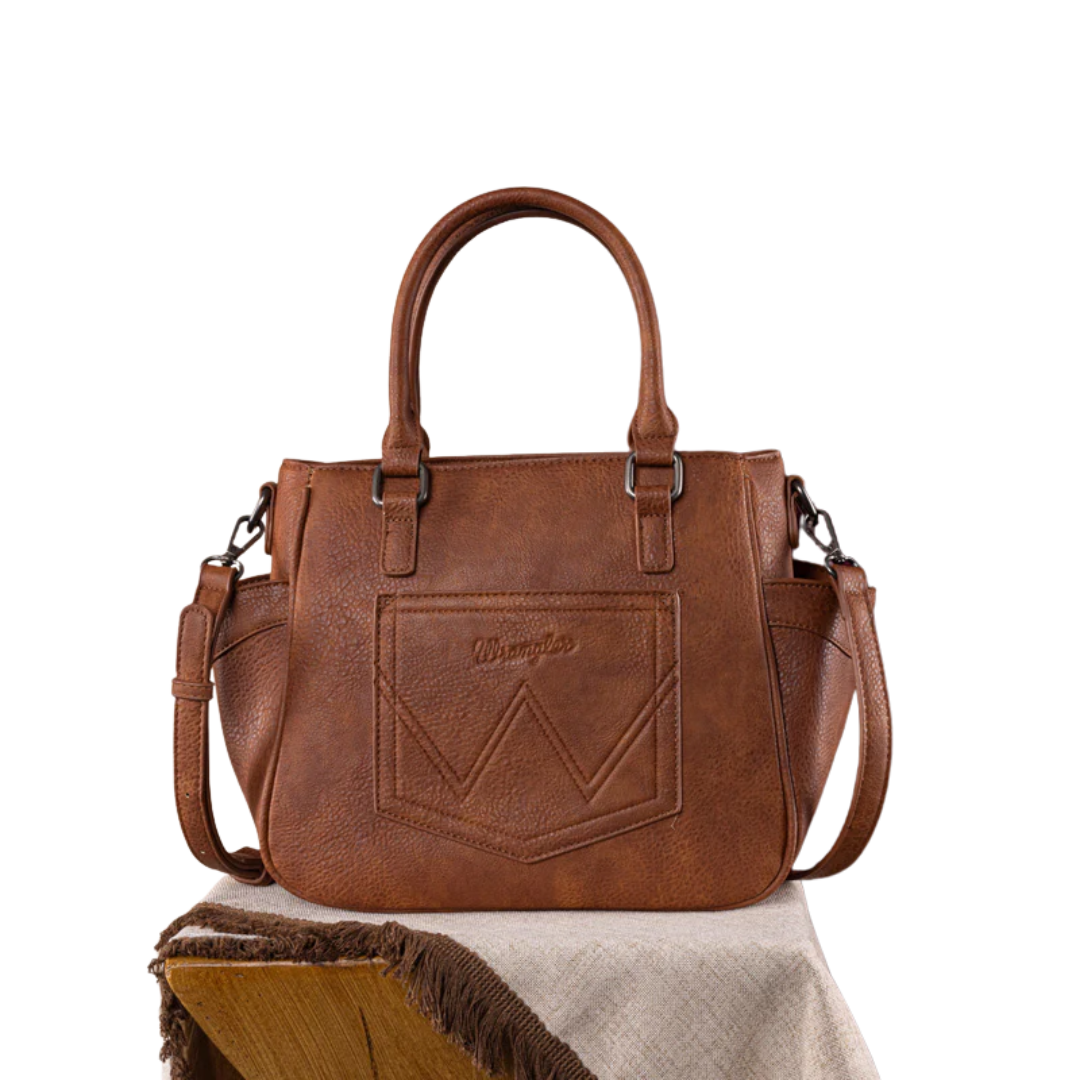Wrangler Carry-All Buckle Brown Tote Crossbody Bag WG187-8318BR
