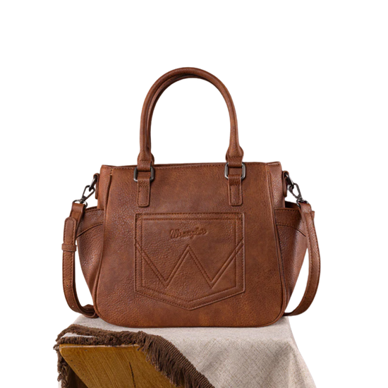 Wrangler Carry-All Buckle Brown Tote Crossbody Bag WG187-8318BR