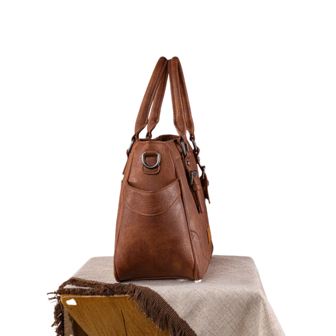 Wrangler Carry-All Buckle Brown Tote Crossbody Bag WG187-8318BR