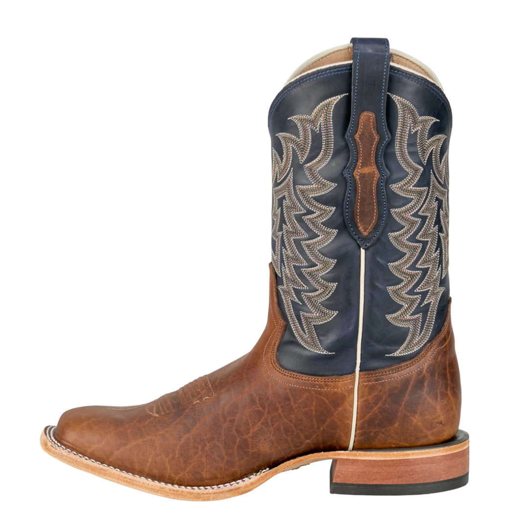 Tony Lama Men's Alfredo Chocolate Bison & Blue Boots HE6401