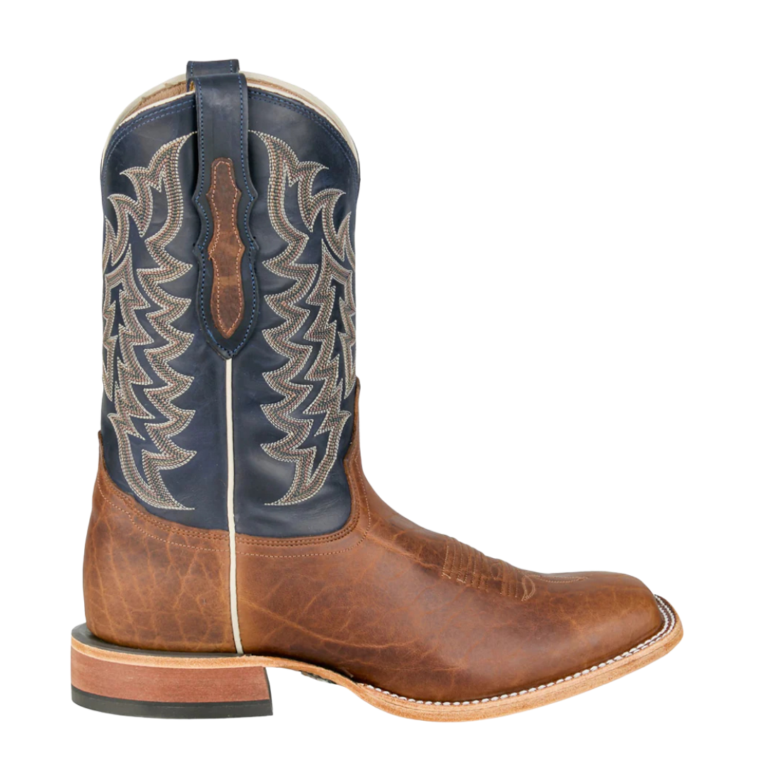 Tony Lama Men's Alfredo Chocolate Bison & Blue Boots HE6401