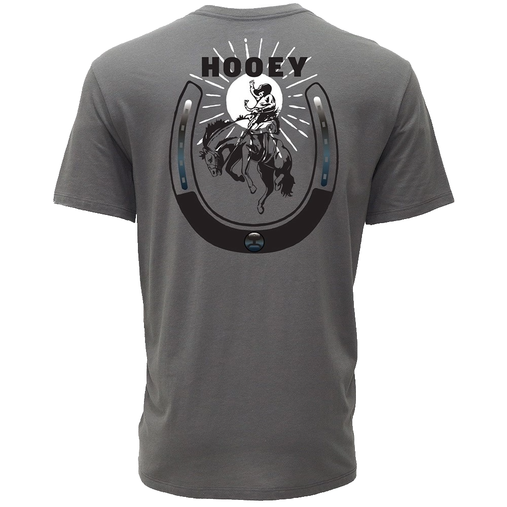 Hooey Men's Lucky Rider Steel Grey Short Sleeve T-Shirt HT1886DKGY