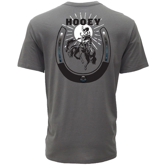Hooey Men's Lucky Rider Steel Grey Short Sleeve T-Shirt HT1886DKGY