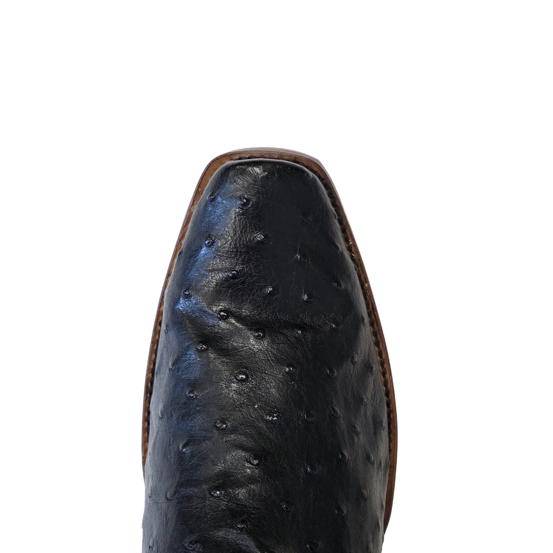 Corral Men's Embroidered Ostrich Black Leather Western Boot A4970