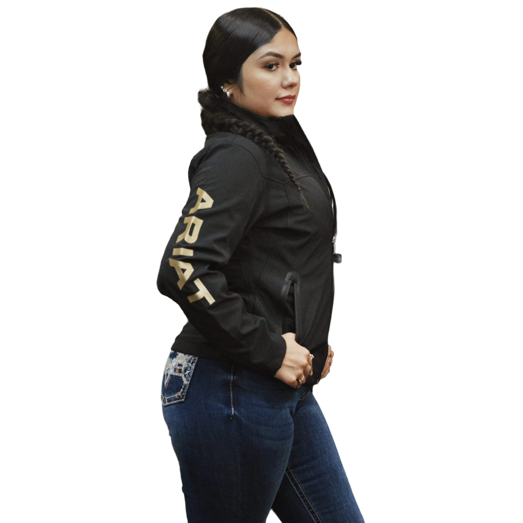 Ariat Ladies Classic Team Black & Gold Softshell Jacket 10034727
