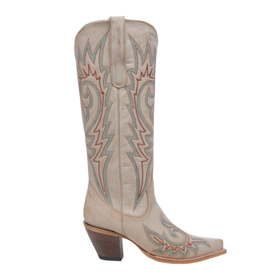 Corral Ladies Western Embroidery Snip Toe Bone Tall Boots Z5371