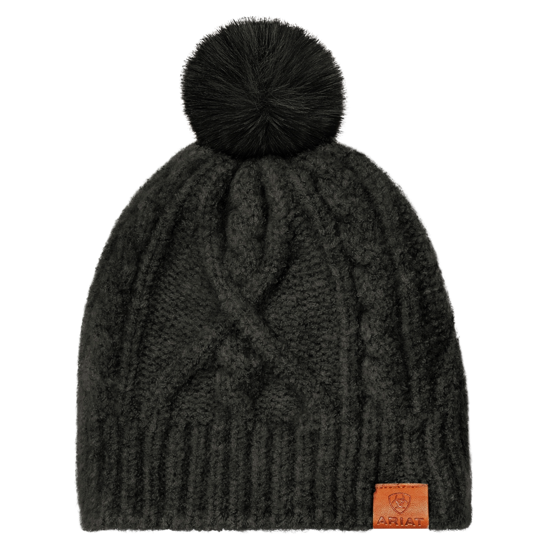 Ariat Ladies Entwine Black Heather Knitted Beanie 10047425