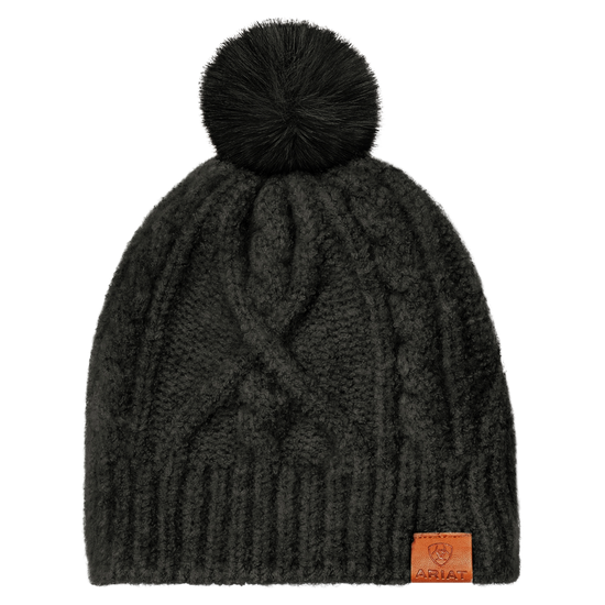 Ariat Ladies Entwine Black Heather Knitted Beanie 10047425