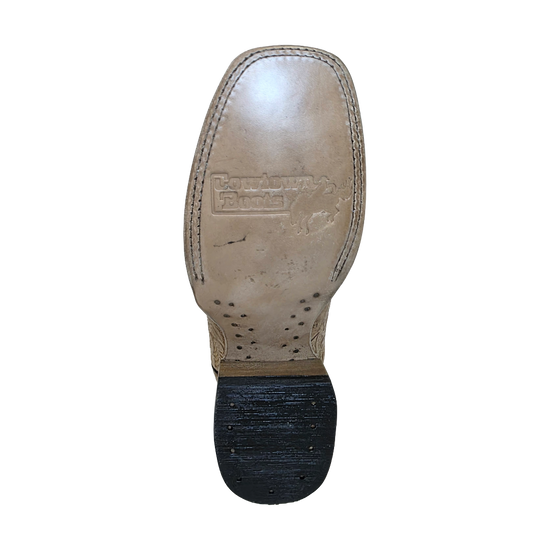 Cowtown® Ladies Oryx Floral Tooled Brown & Tan Square Toe Boots Q452