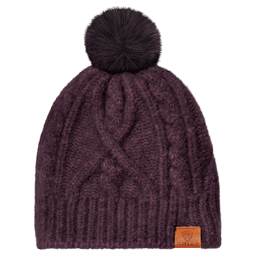 Ariat Ladies Entwine Purple Raisin Heather Knitted Beanie 10047219